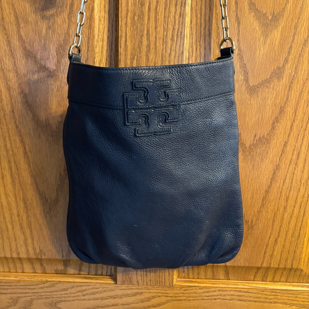 Tory Burch Navy Blue Leather Crossbody